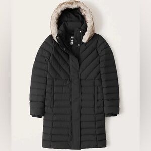A&F Long Stretch Down Puffer Coat